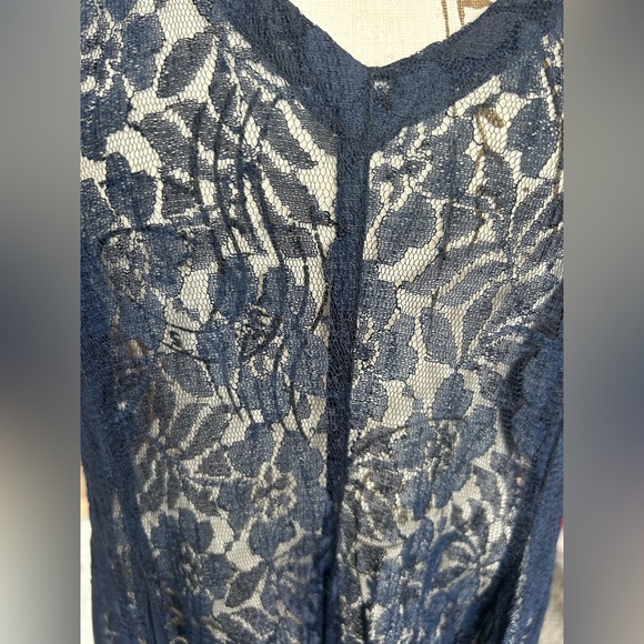 Sheer and Lace A-line Princess Dress in Navy Blue size S-M - Picture 3 of 10